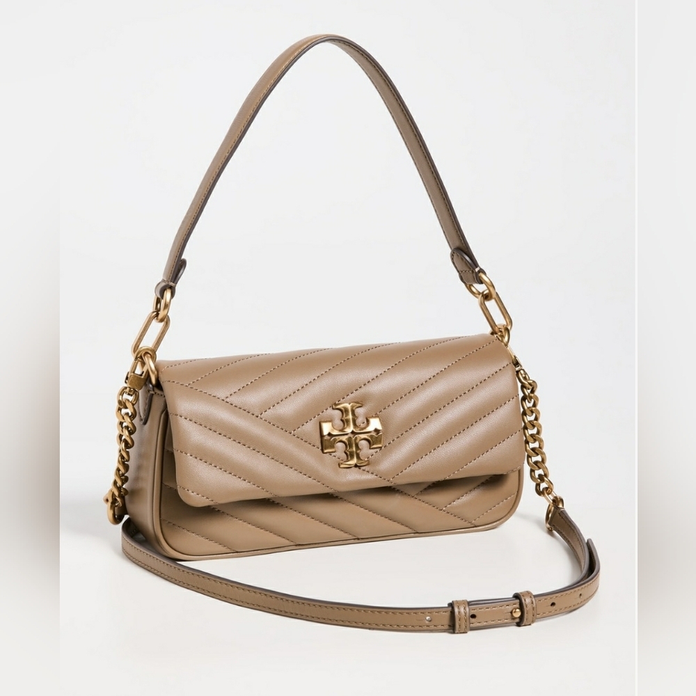 TORY BURCH Small Kira Chevron Flap Shoulder Bag Sandpiper NWT